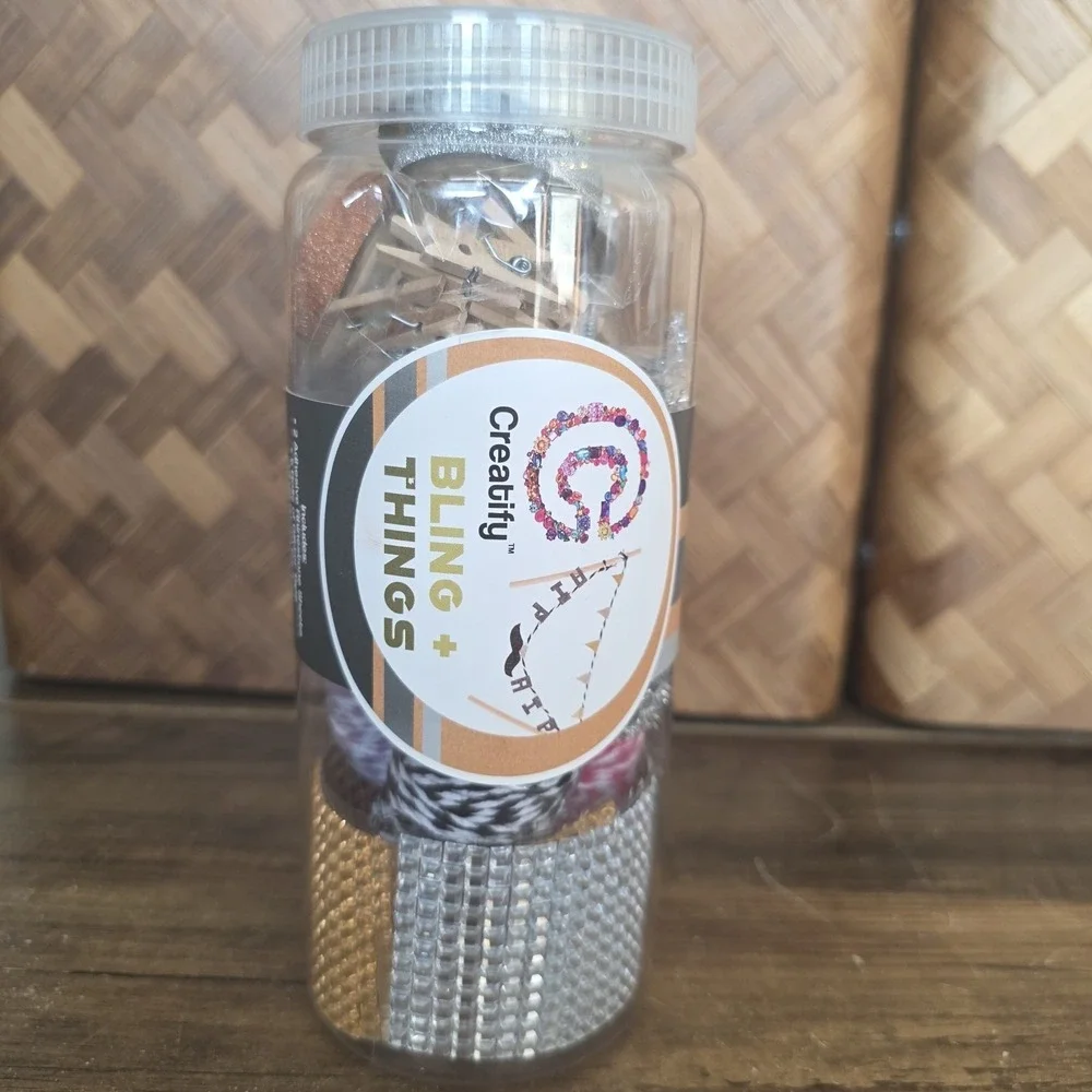 Creatify Bling &‎ Things Craft Supplies Kit Rhinestones Tape Twine Gemstones